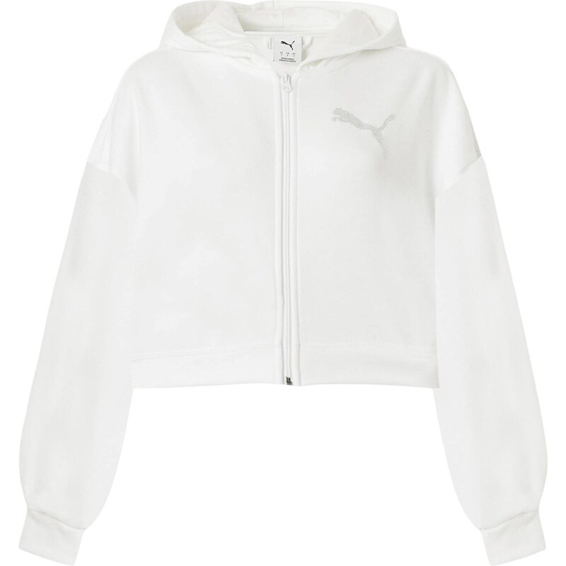 PUMA Tepláková bunda ESSENTIALS strieborná / biela 67793086