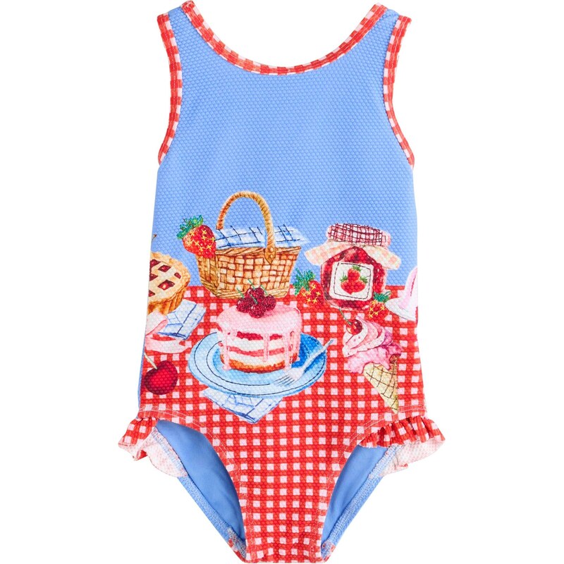 Next Jednodielne plavky modrá / svetloružová / červená / biela 67793104