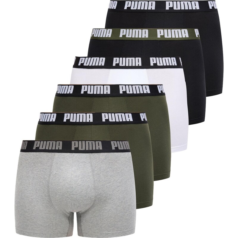 PUMA Boxerky sivá melírovaná / kaki / čierna / biela 67793315