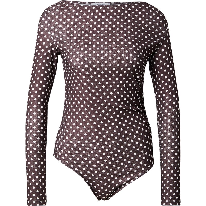 ABOUT YOU Košeľové body Helga hnedá / biela 67793523