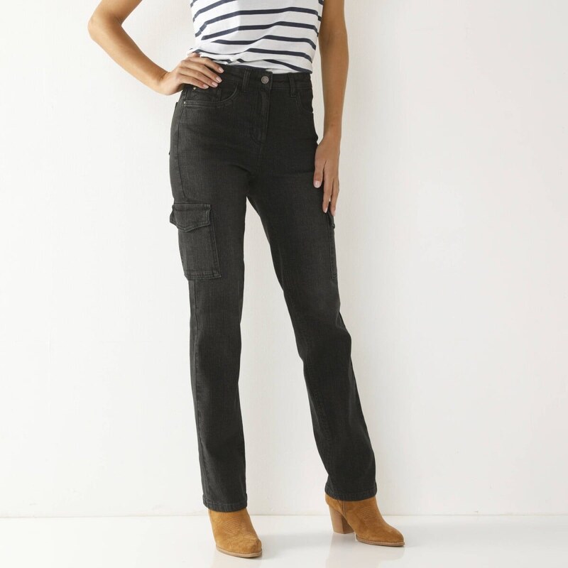 Cargo rovné strečové džínsy čierna 044 Blancheporte 62158952