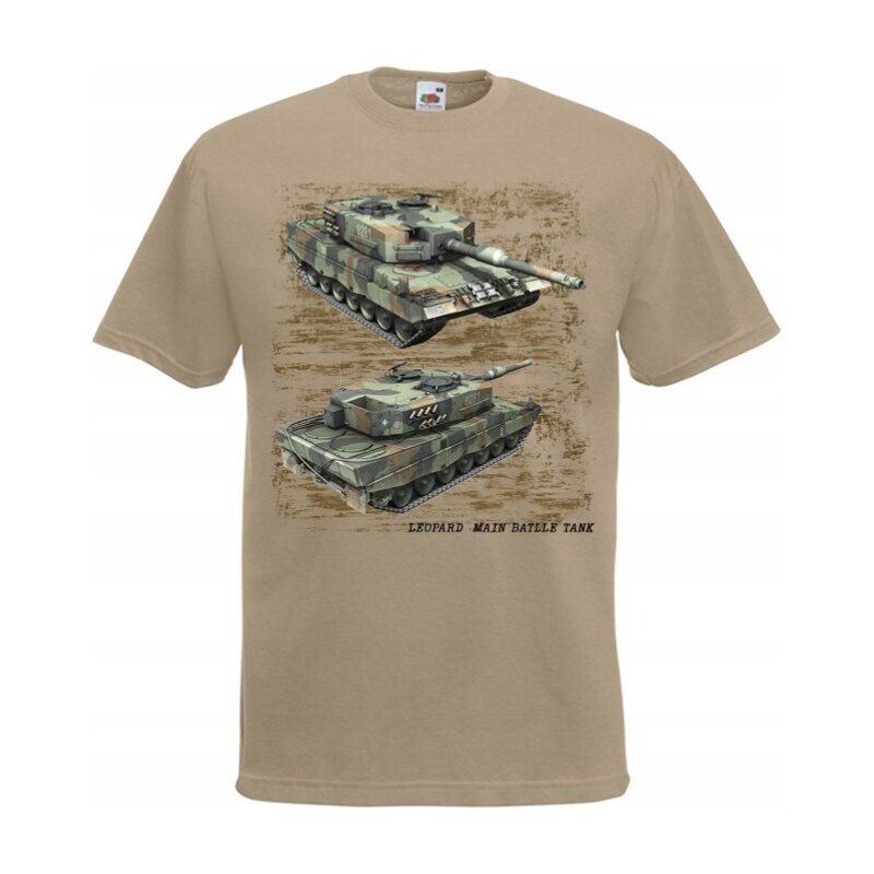 Fruit of the Loom Army Collection - Leopard Main Battle Tank (tričko) 67798381