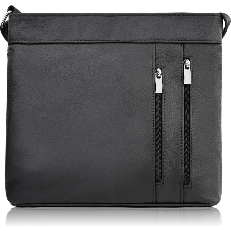 Abruzzo Dámska kožená kabelka cez rameno s vreckami | čierna ABR-22 65468742