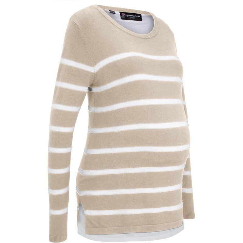 bonprix Materský pulóver s funkciou na dojčenie, 2v1, farba modrá 44789565