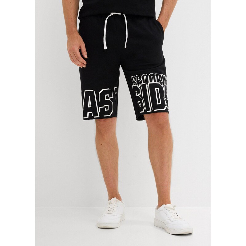 bonprix Teplákové bermudy z čistej bio bavlny, farba čierna 44737487