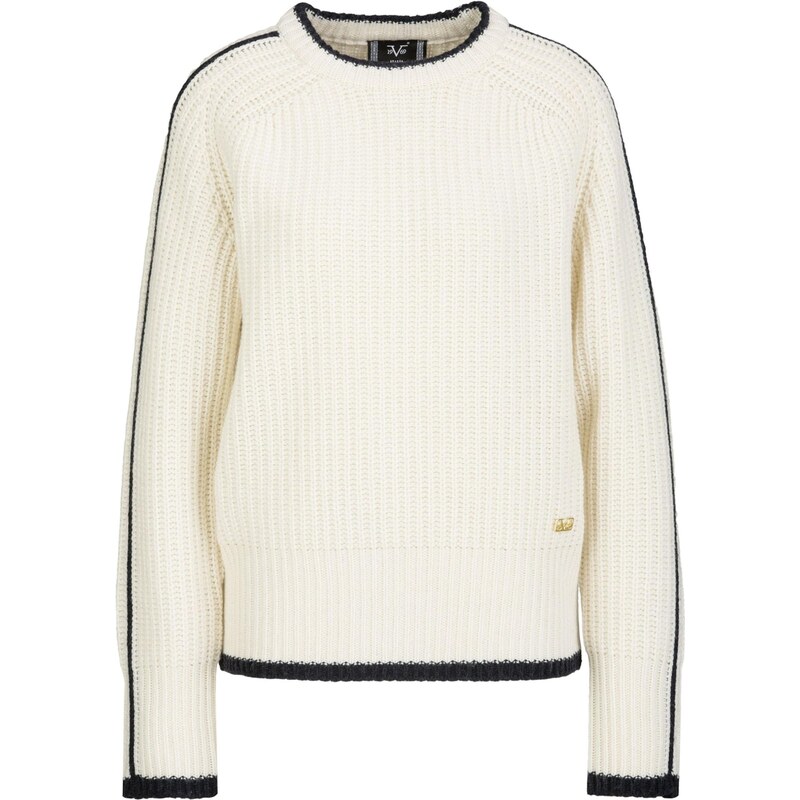 19V69 ITALIA Sveter Aloe čierna / šedobiela 67802425