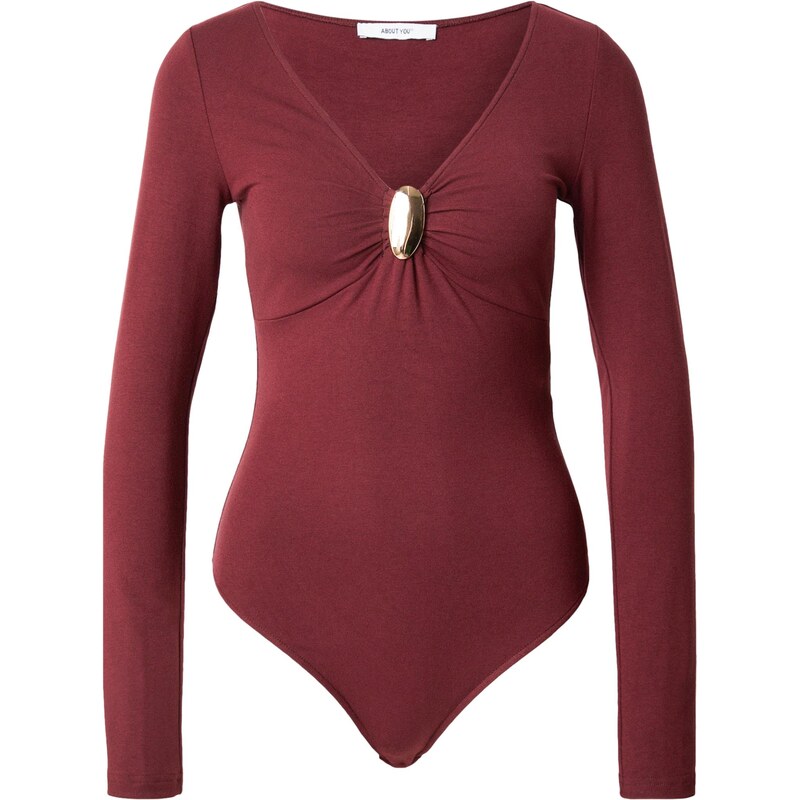 ABOUT YOU Košeľové body Edina zlatá / bordová 67802502