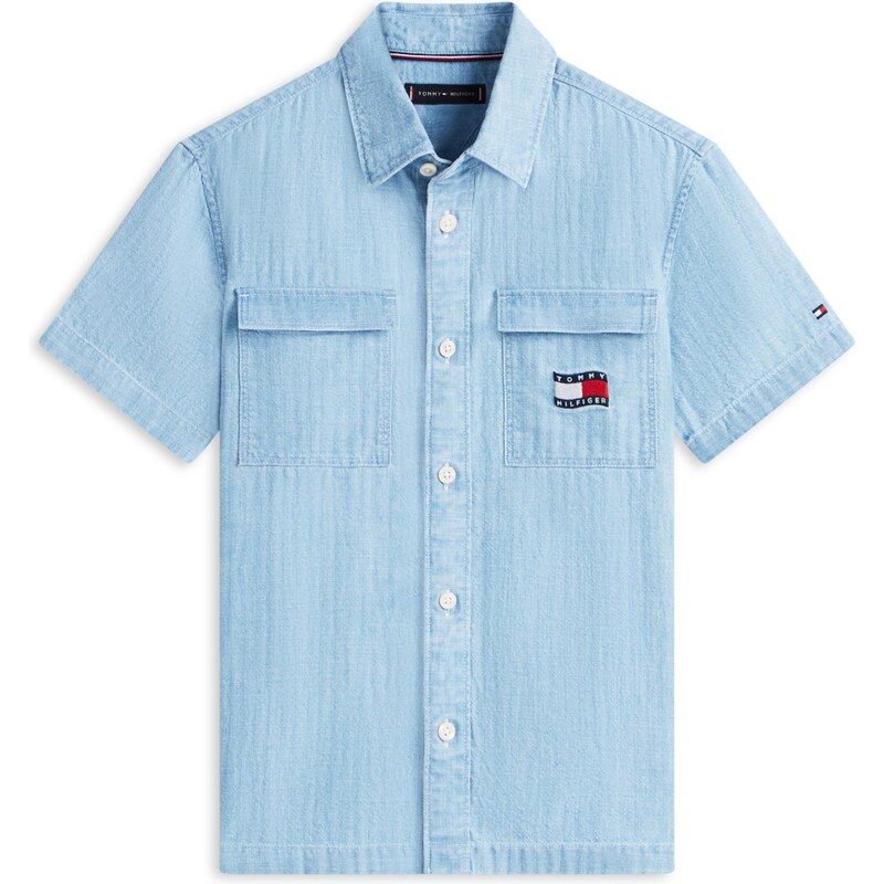 E-shop TOMMY HILFIGER Košeľa námornícka modrá / modrá denim / červená /