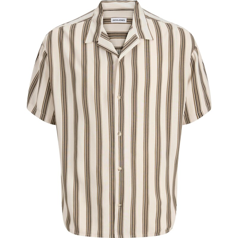 JACK & JONES Košeľa JJEJeff krémová / hnedá / čierna 67802541