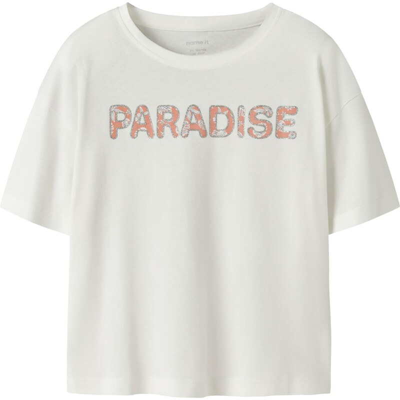 NAME IT Tričko NKFVONAYA tmavooranžová / strieborná / biela 67802597