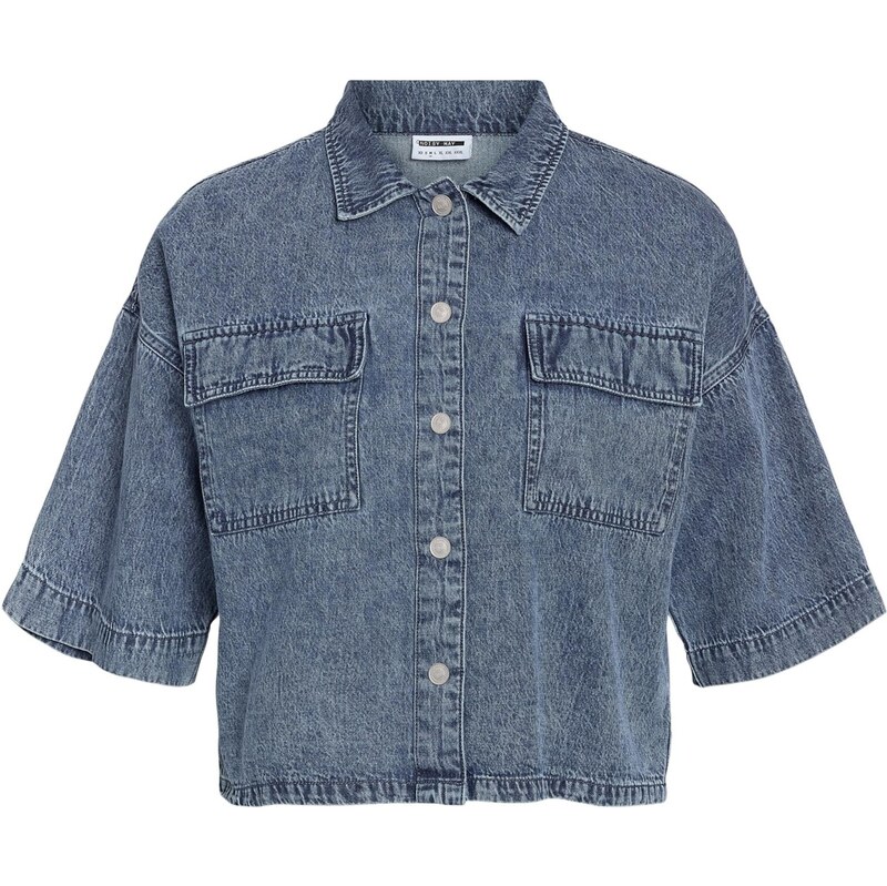 Noisy may Blúzka NMEnza modrá denim 67802613