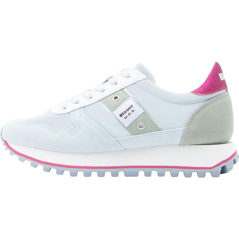 Blauer.USA Nízke tenisky svetlomodrá / zelená / tmavoružová 67802645