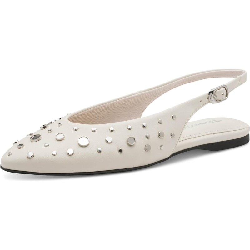 Tamaris Baleríny s ramienkom strieborná / biela 67802847