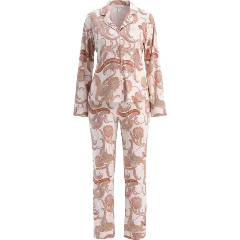 Dagi Pyžamo tmavobéžová / šedobiela 67802933