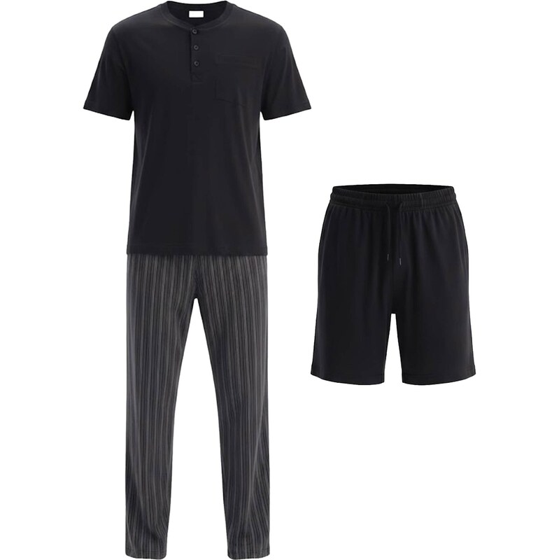 Dagi Dlhé pyžamo tmavosivá / čierna 67802945