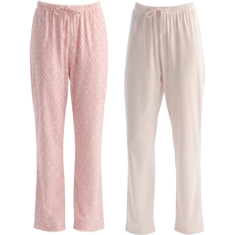 Dagi Pyžamové nohavice béžová / svetložltá / svetloružová / biela 67802950