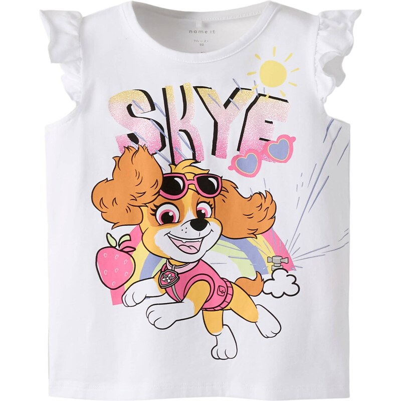 NAME IT Tričko NMFMARIA hnedá / svetlofialová / svetloružová / biela 67803005