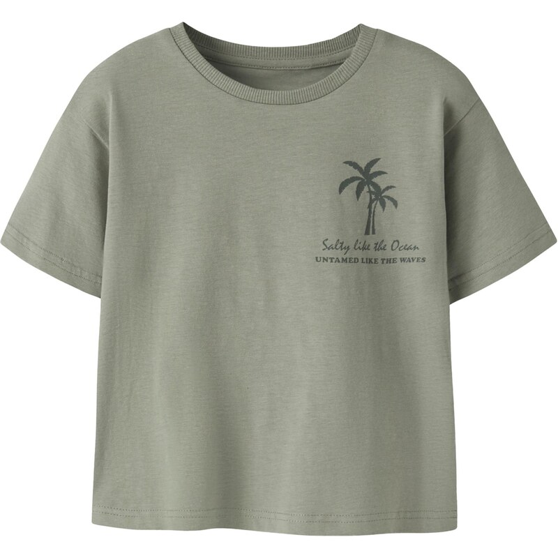 NAME IT Tričko NMMFLOM kaki / tmavozelená 67803020