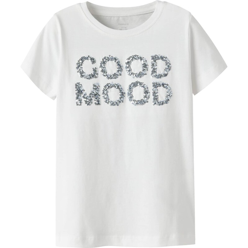 NAME IT Tričko NKFFINOJO pastelovo modrá / čierna / strieborná / biela 67803029