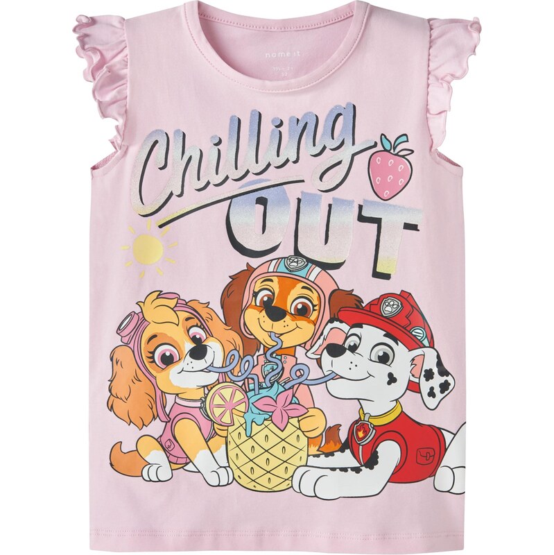 NAME IT Tričko NMFMARIA oranžová / rosé / červená / biela 67803007