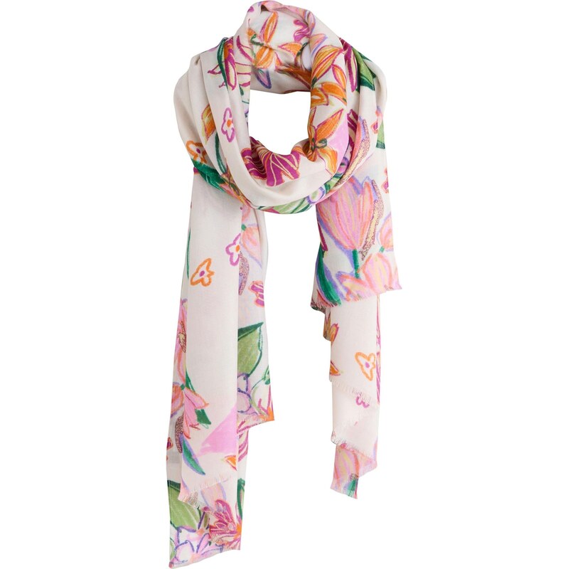 Next Šál zelená / fialová / neónovo oranžová / šedobiela 67803120