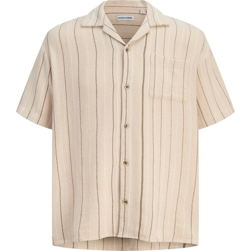 JACK & JONES Košeľa JJEBradley krémová / hnedá / biela 67803247