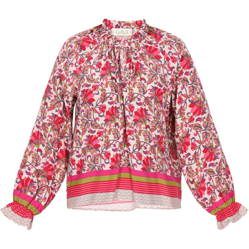 Gaya Blúzka Fashion Look olivová / fialová / svetloružová / červená 65881938