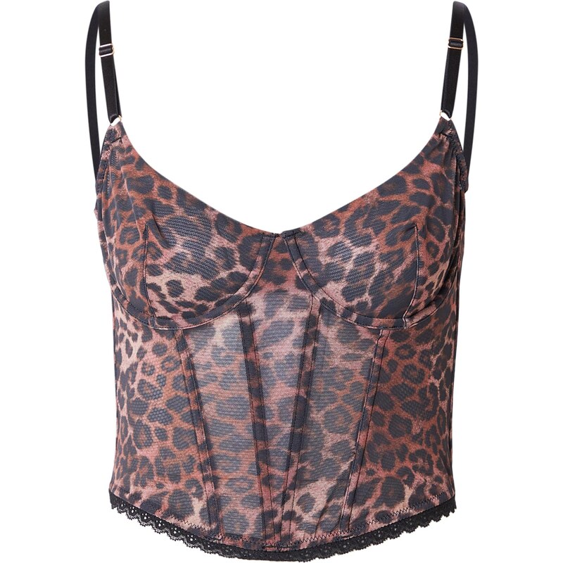 Hunkemöller Podprsenka Ella hnedá / čierna 67803290