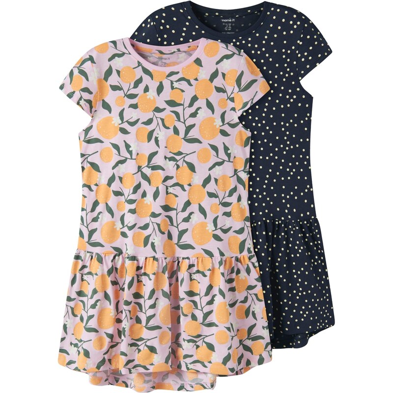 NAME IT Šaty NKFVIGGA tmavomodrá / tmavozelená / oranžová / pastelovo 67803306
