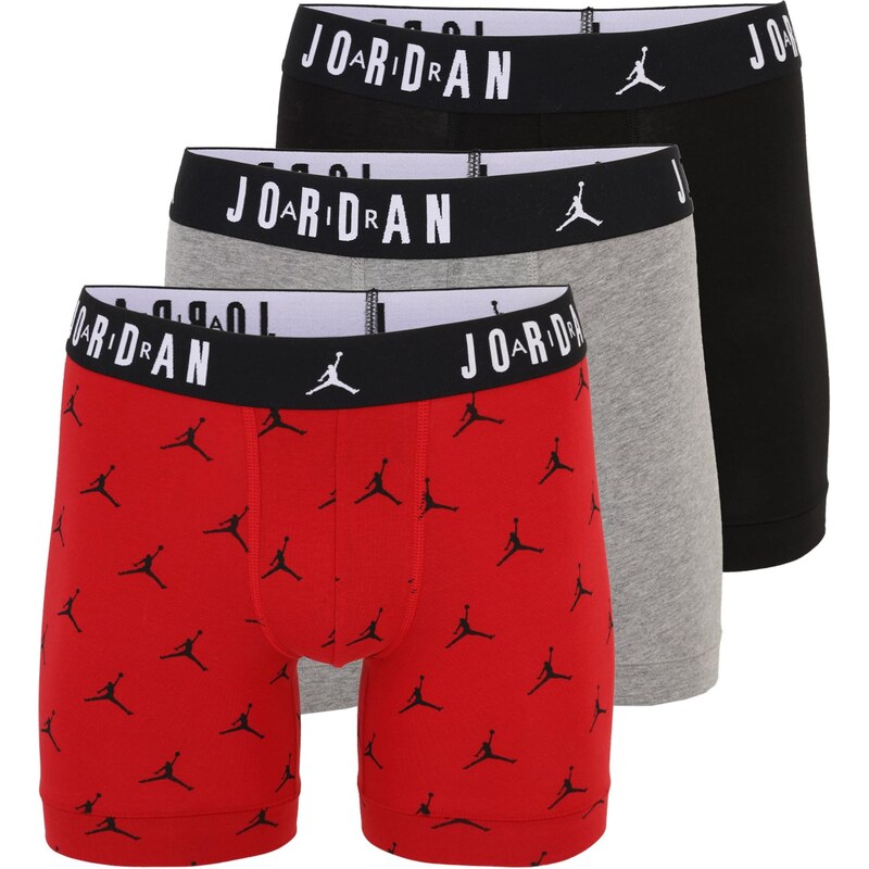 Jordan Boxerky sivá melírovaná / ohnivo červená / čierna / biela 67803622