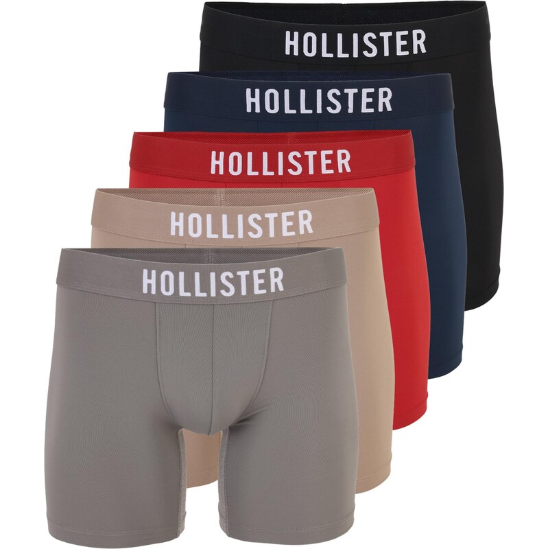 E-shop HOLLISTER Boxerky námornícka modrá / sivá / tmavošedá / čierna