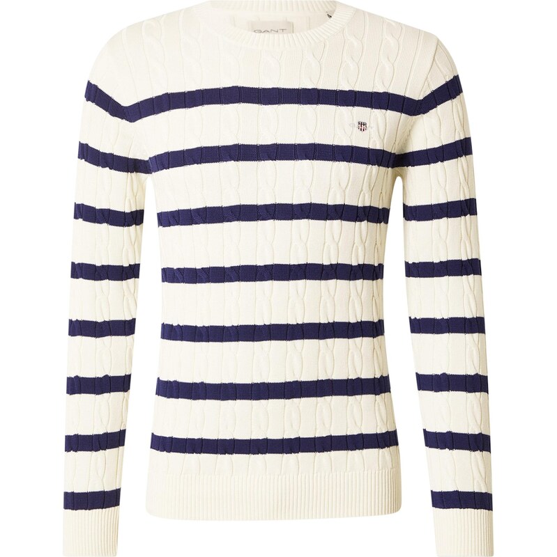 GANT Sveter krémová / námornícka modrá 67803685