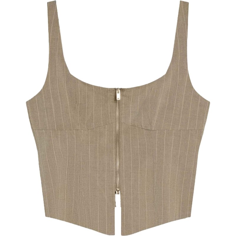 Bershka Top béžová / farba ťavej srsti 67803363