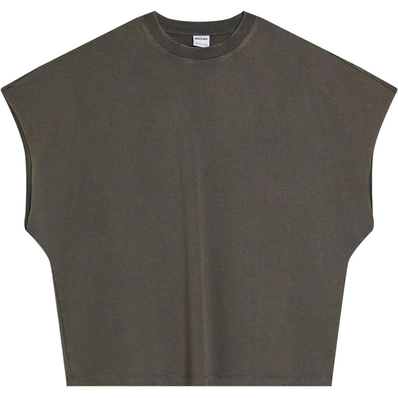 Bershka Tričko farby bahna / čierna 67803350