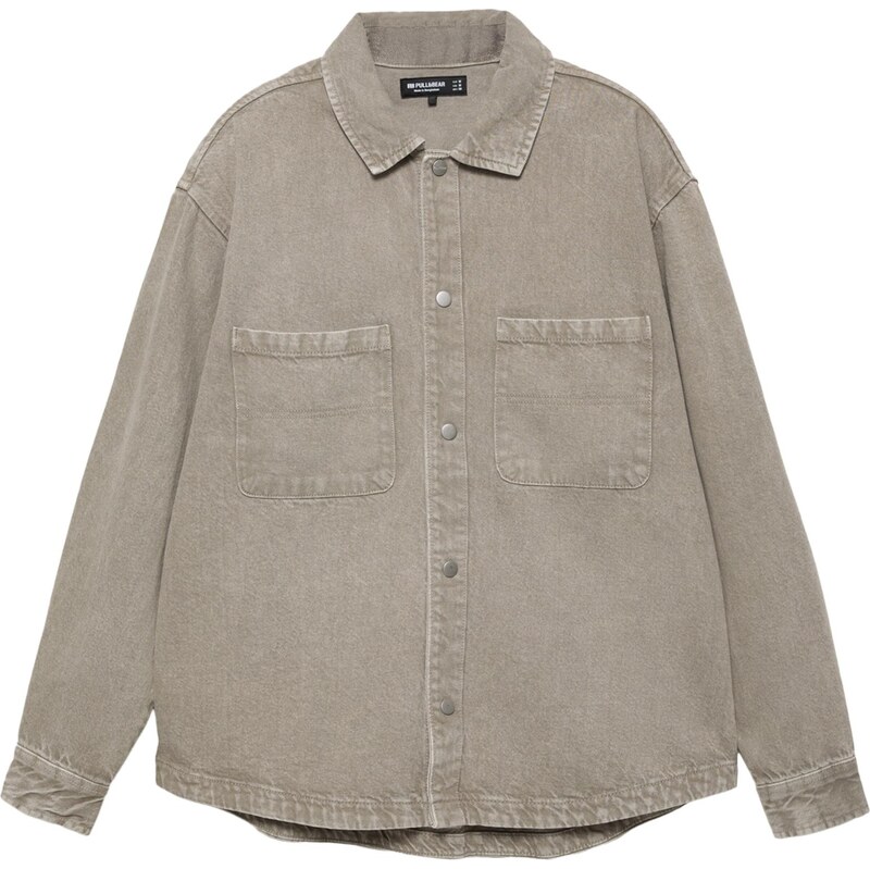 Pull&Bear Prechodná bunda sivý denim 67803426