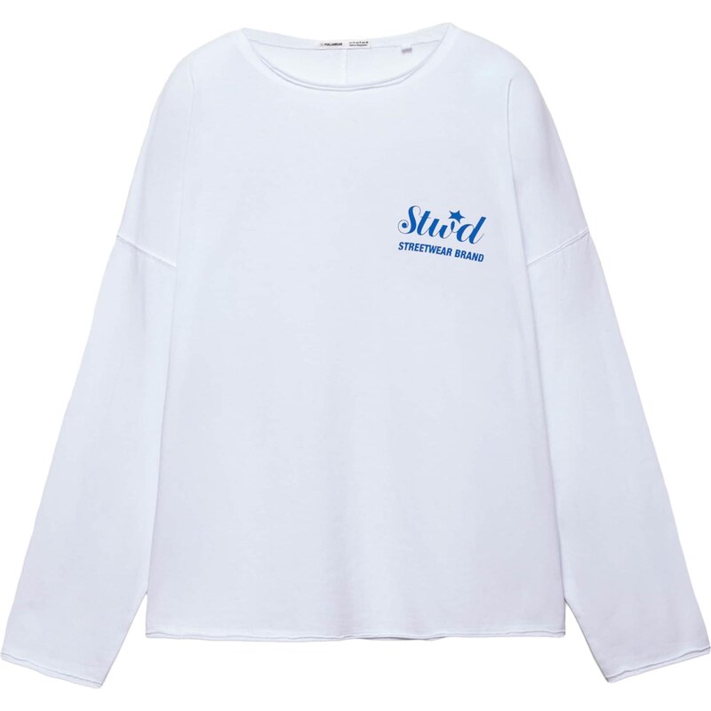 Pull&Bear Tričko STWD tmavomodrá / biela 67803453