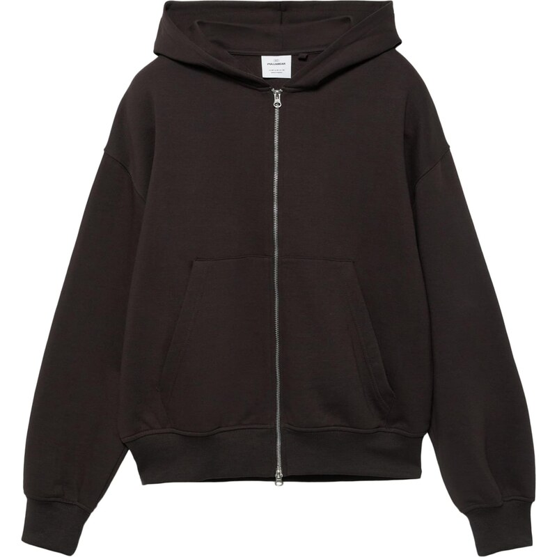 Pull&Bear Tepláková bunda čokoládová 67803491