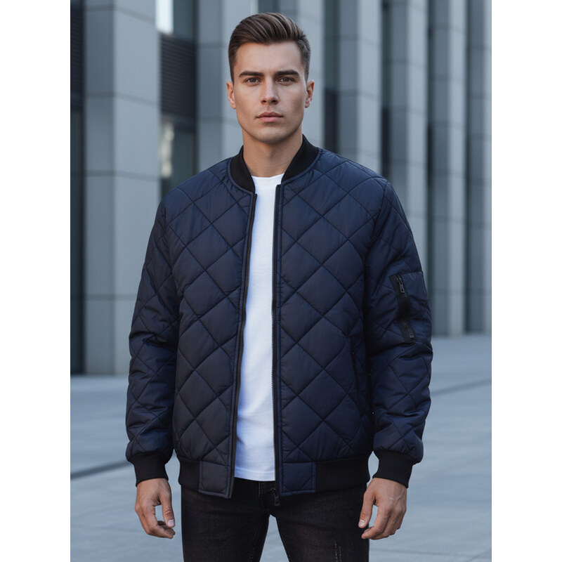 BASIC Pánska prešívaná granátovo modrá bomber bunda tx2217 6281646