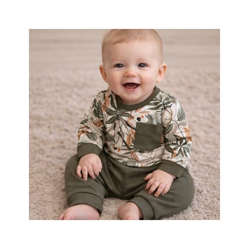 Remix 2-dielny set body a tepláky – Tropical Olive 46457855