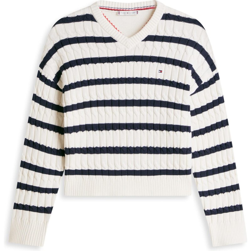 TOMMY HILFIGER Sveter čierna / biela 67820276