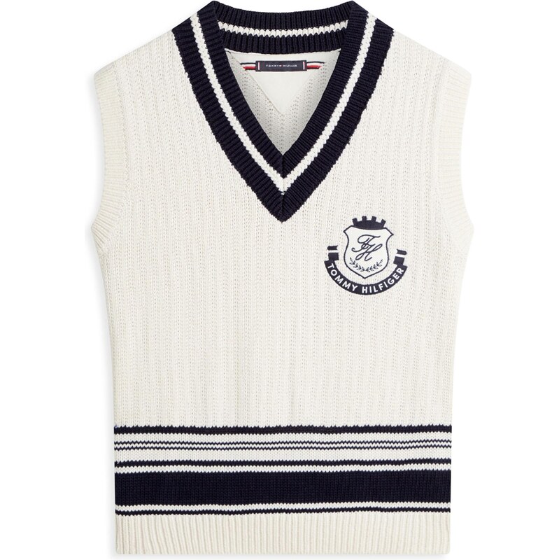 TOMMY HILFIGER Vesta slonová kosť / čierna 67820278