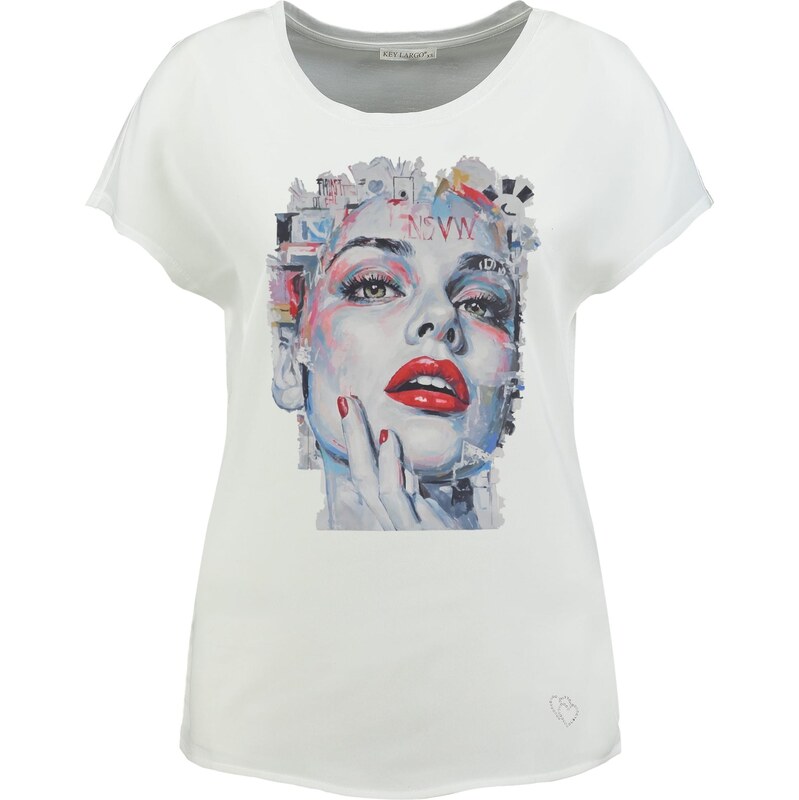 Key Largo Tričko Magazine nebesky modrá / svetlosivá / červená / biela 67820333