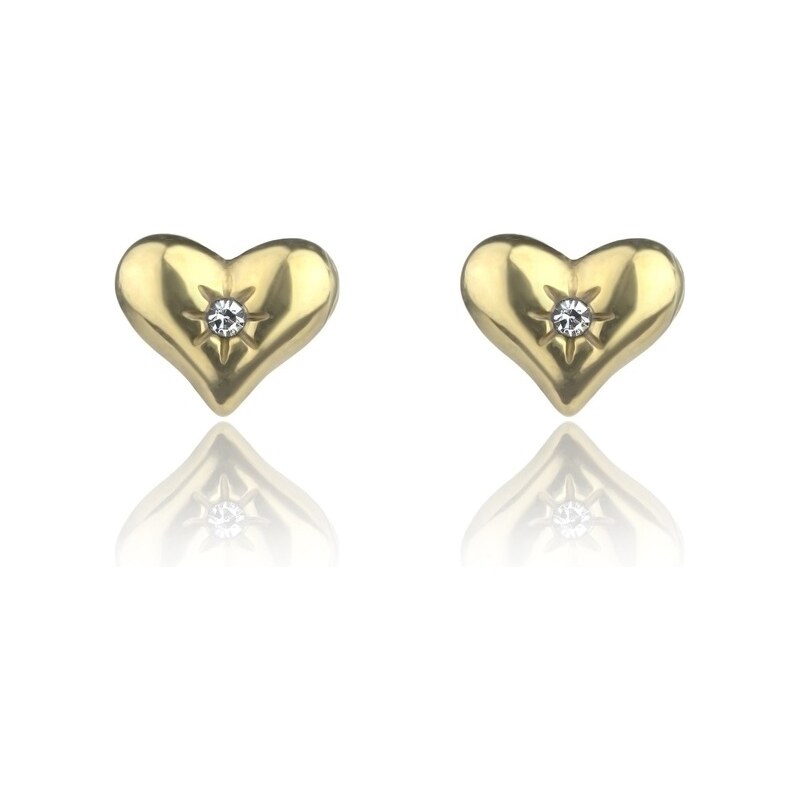 Marc Malone Pozlátené srdiečkové náušnice so zirkónom MCE24021G 67821754