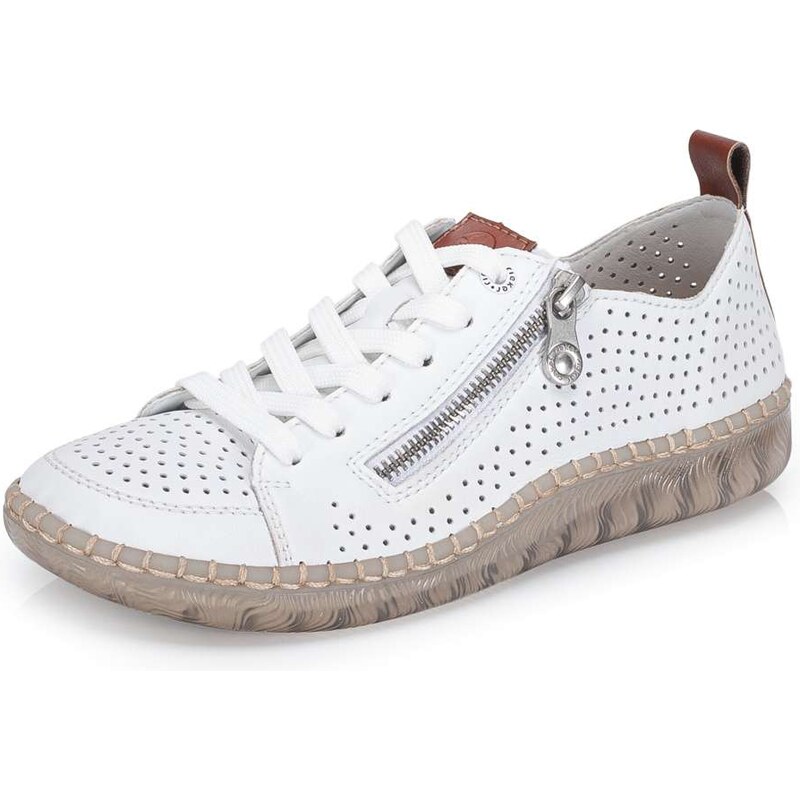 Dámske poltopánky RIEKER N2405-80 biela S6 67824943