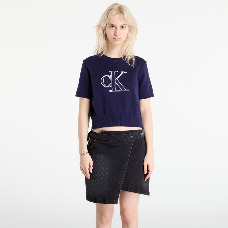 Sveter Calvin Klein Jeans Logo Ss Top Sweater Purple L 67825283