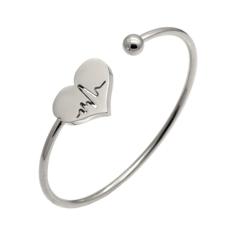 Impress Jewelry Náramok z chirurgickej ocele Heart Beat 65223869