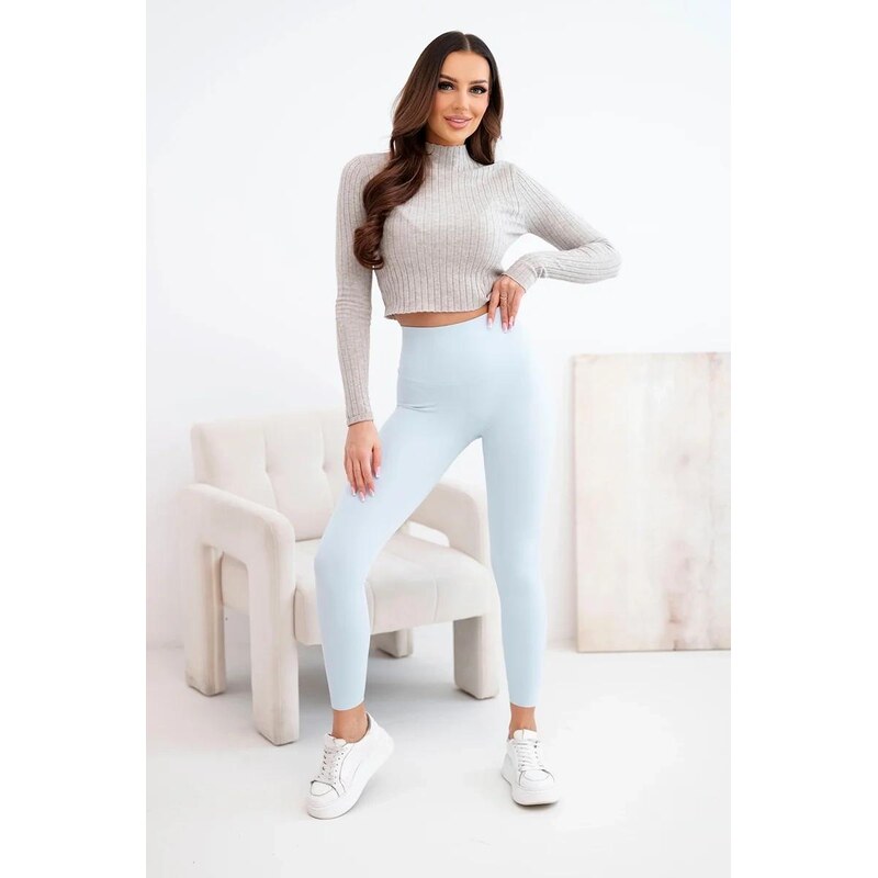 MladaModa Legíny s vysokým elastickým pásom model L25001 svetlomodré 67826209