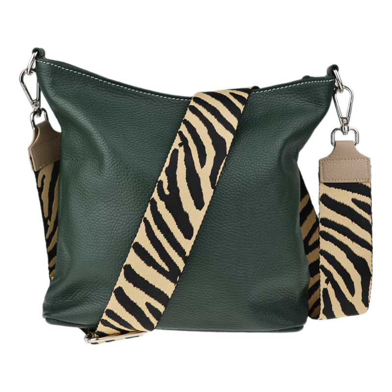 Zelená kožená talianska crossbody kabelka Amalia Verde Scura IV 67826388