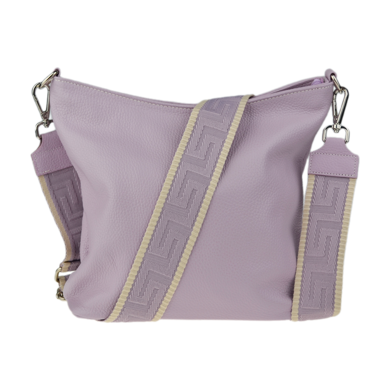 Ružová kožená talianska crossbody kabelka Amalia Lilla III NovaKabelka 67826395