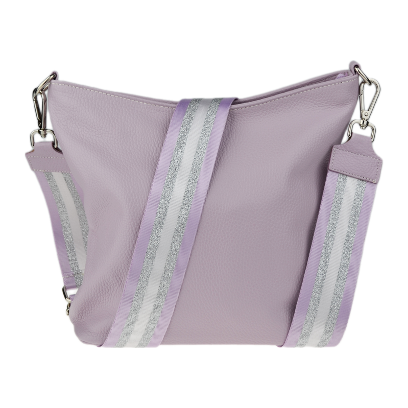 Ružová kožená talianska crossbody kabelka Amalia Lilla II NovaKabelka 67826394